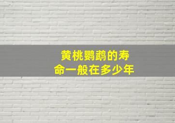 黄桃鹦鹉的寿命一般在多少年