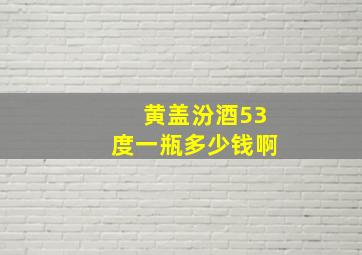 黄盖汾酒53度一瓶多少钱啊