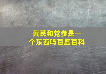 黄芪和党参是一个东西吗百度百科