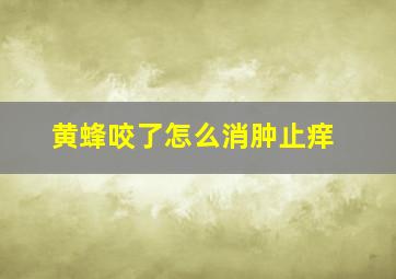 黄蜂咬了怎么消肿止痒