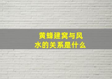 黄蜂建窝与风水的关系是什么