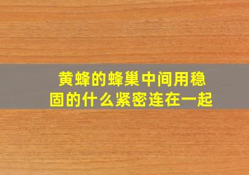 黄蜂的蜂巢中间用稳固的什么紧密连在一起