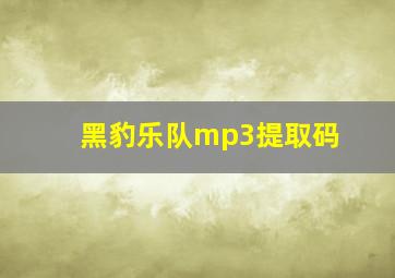 黑豹乐队mp3提取码