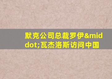 默克公司总裁罗伊·瓦杰洛斯访问中国