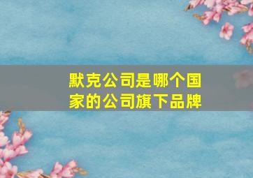 默克公司是哪个国家的公司旗下品牌