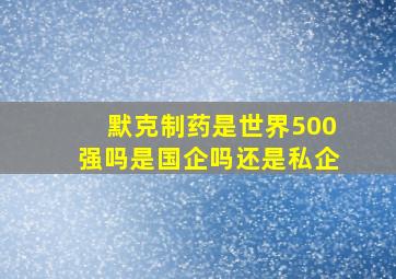 默克制药是世界500强吗是国企吗还是私企