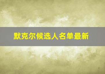 默克尔候选人名单最新