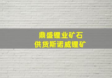 鼎盛锂业矿石供货斯诺威锂矿