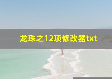 龙珠之12项修改器txt