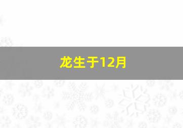 龙生于12月