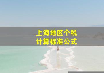 上海地区个税计算标准公式