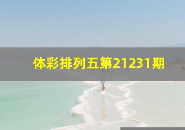 体彩排列五第21231期