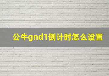 公牛gnd1倒计时怎么设置