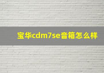 宝华cdm7se音箱怎么样