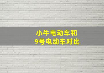 小牛电动车和9号电动车对比