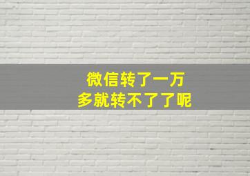 微信转了一万多就转不了了呢