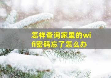 怎样查询家里的wifi密码忘了怎么办