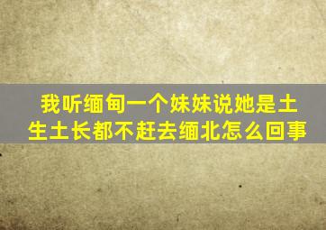 我听缅甸一个妹妹说她是土生土长都不赶去缅北怎么回事