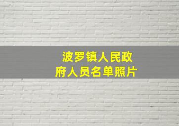 波罗镇人民政府人员名单照片