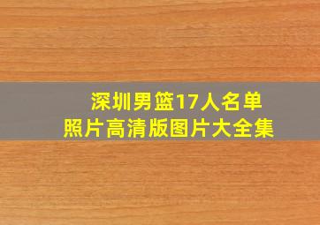 深圳男篮17人名单照片高清版图片大全集