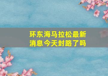 环东海马拉松最新消息今天封路了吗