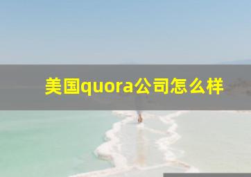 美国quora公司怎么样