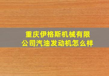 重庆伊格斯机械有限公司汽油发动机怎么样