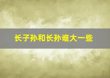 长子孙和长孙谁大一些