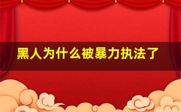 黑人为什么被暴力执法了